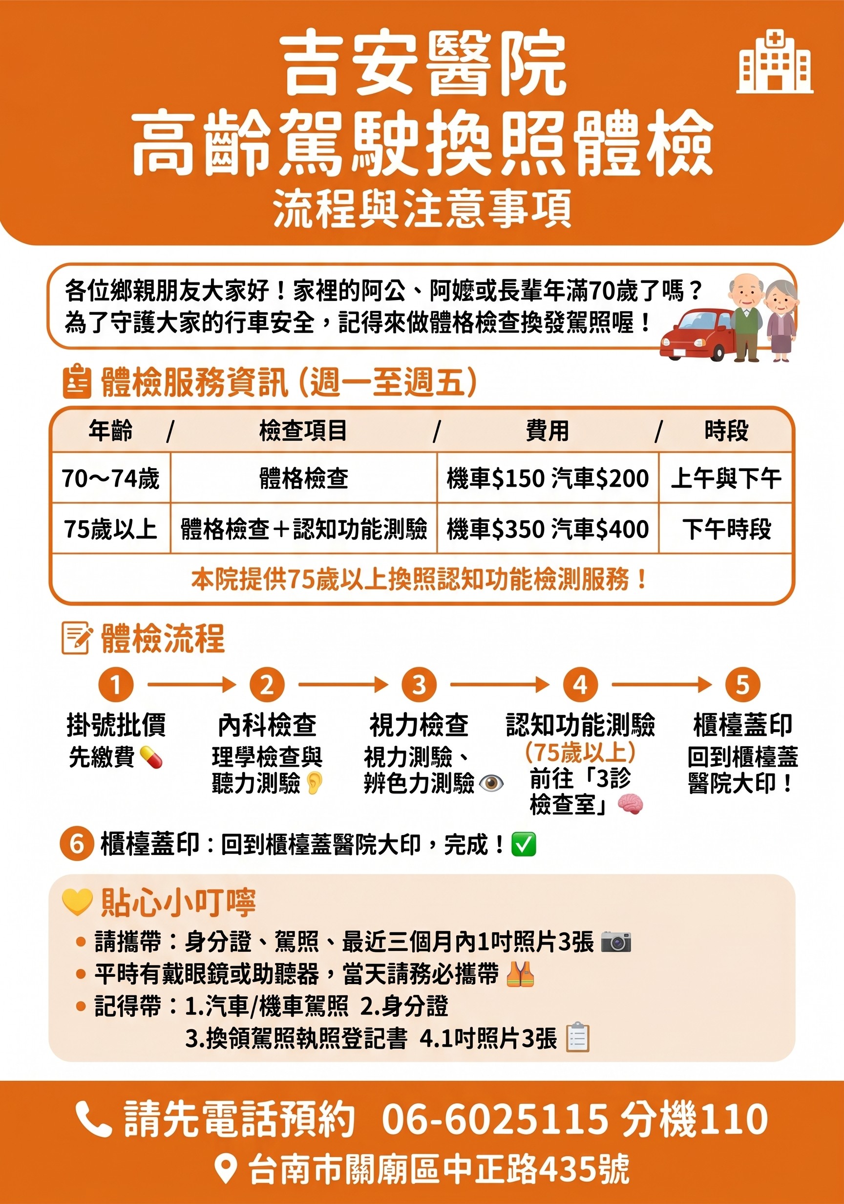 高齡駕駛換照體檢